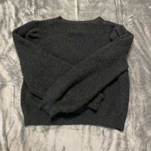 Puffy sleeved, black ,soft sweater .